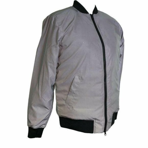 Blanc Noir Reflective Oversized Bomber Jacket - Picture 3 of 12